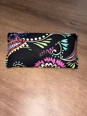 Vera Bradley Black Floral Pattern Eyewear Case with Multicolor Accents